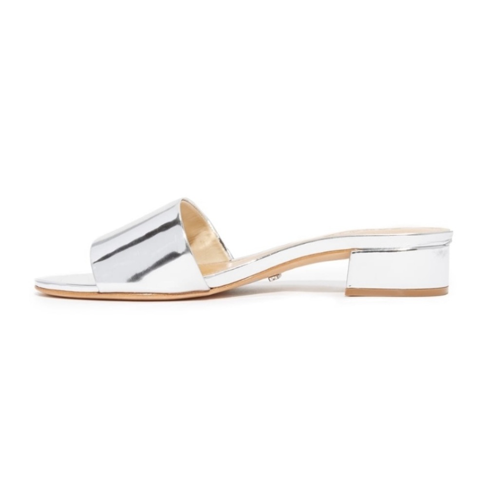 SCHUTZ ‘Elke’ Mirrored Slide Sandal Heel - Picture 5 of 10